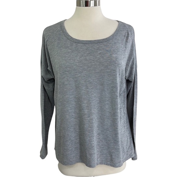 Forever 21 Gray Heather Dolman Dropped Shoulder Long Sleeve Hi Lo Sweater - Picture 12 of 12